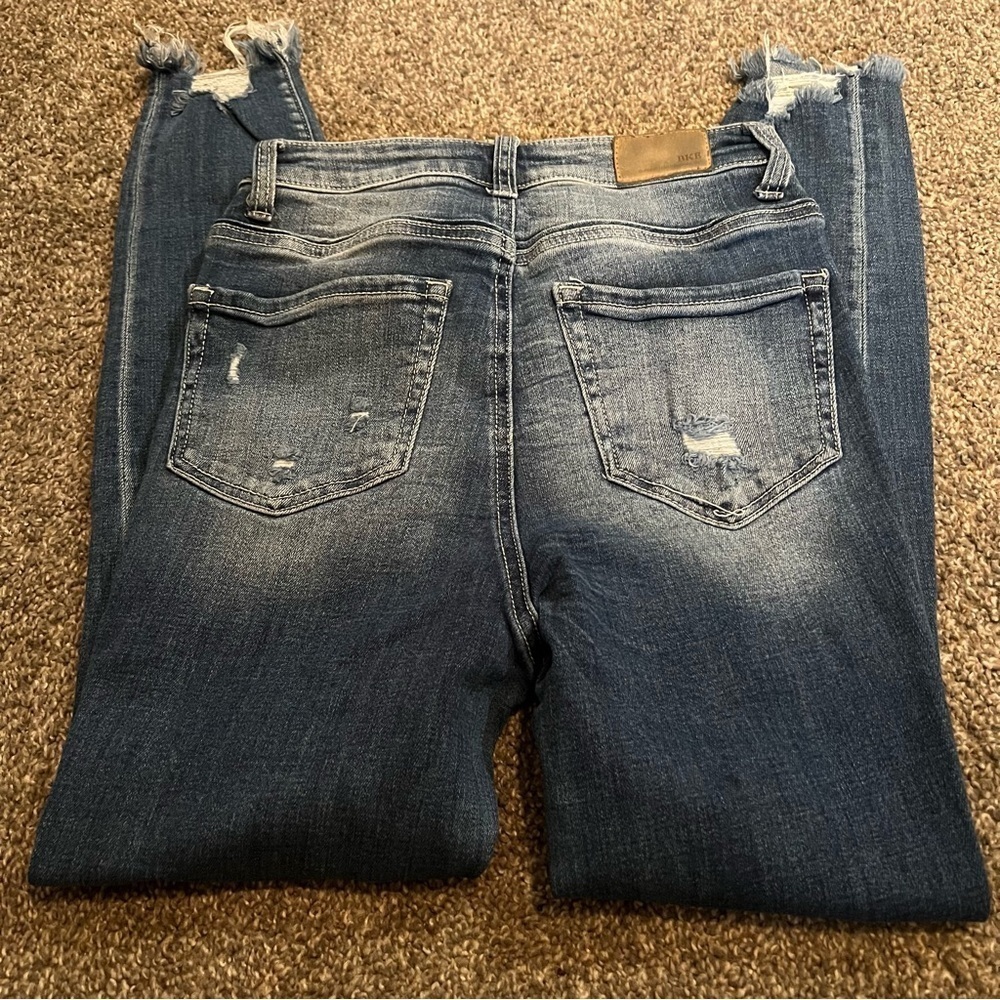 BKE Parker Skinny Jeans Womens size 24 Blue Denim High Rise Distressed Preppy - Picture 2 of 6
